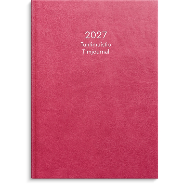 Tuntimuistio A4 sidottu roosa 2027