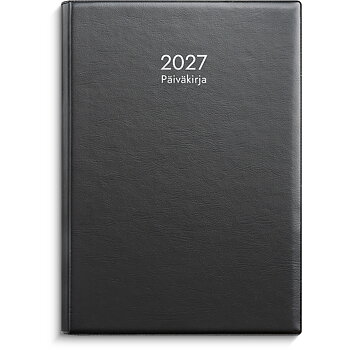 Päiväkirja musta muovi 2027