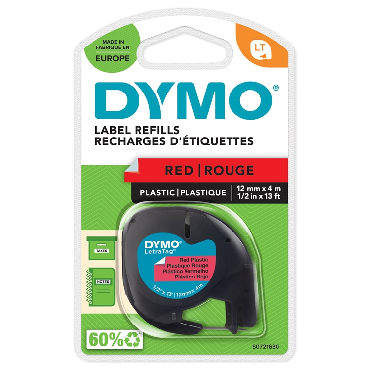 DYMO LETRATAG TEIPPI MUSTA/PUN. 91223