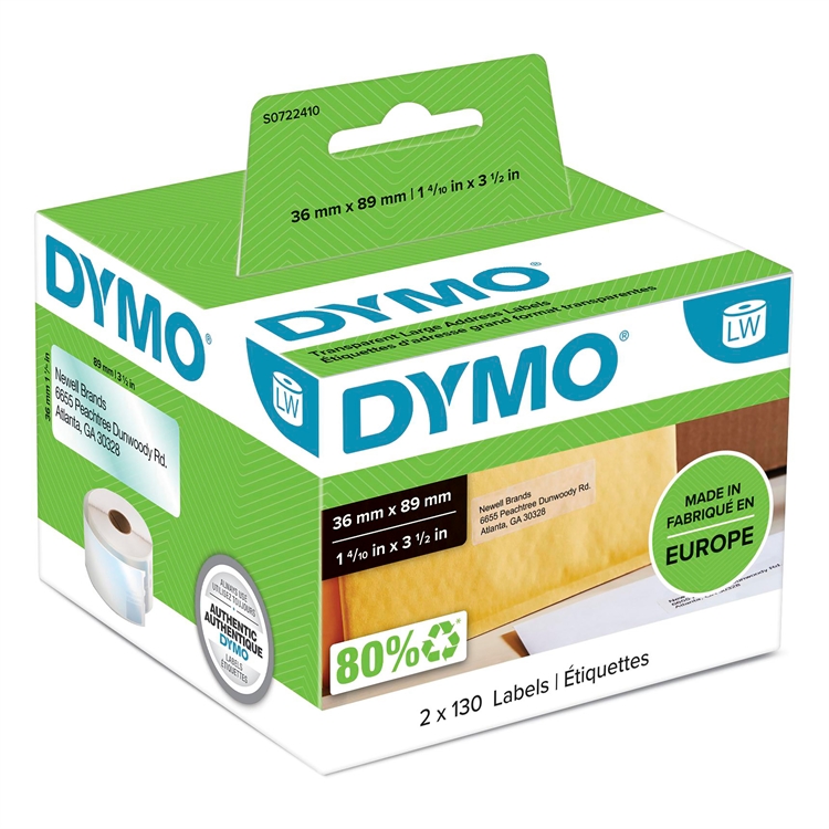 Tarra Dymo LW        89x36mm muovi/260 - 2