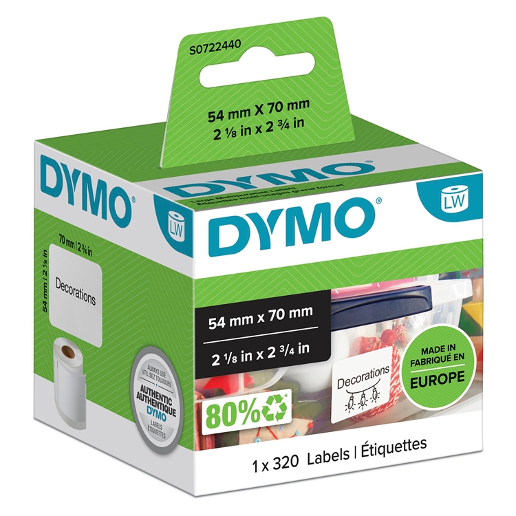 Tarra Dymo LW 70X54 mm suuri yleista/320