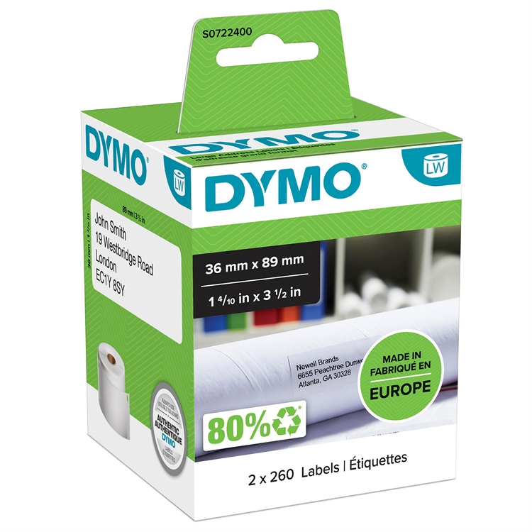 Tarra Dymo LW 89x36mm osoite iso/2 - 2
