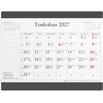 Hiirimatto kuukausikalenterilla 2027