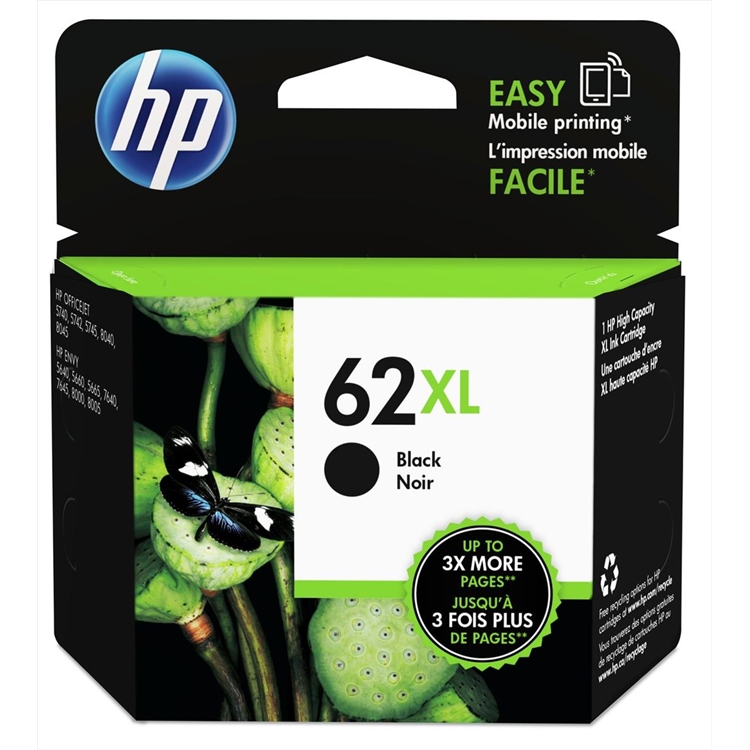 Inkjet HP 62XL Envy 5540/5644 musta