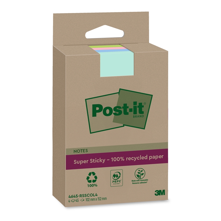 Post-it Super Sticky Eko viiv. 102x152/4