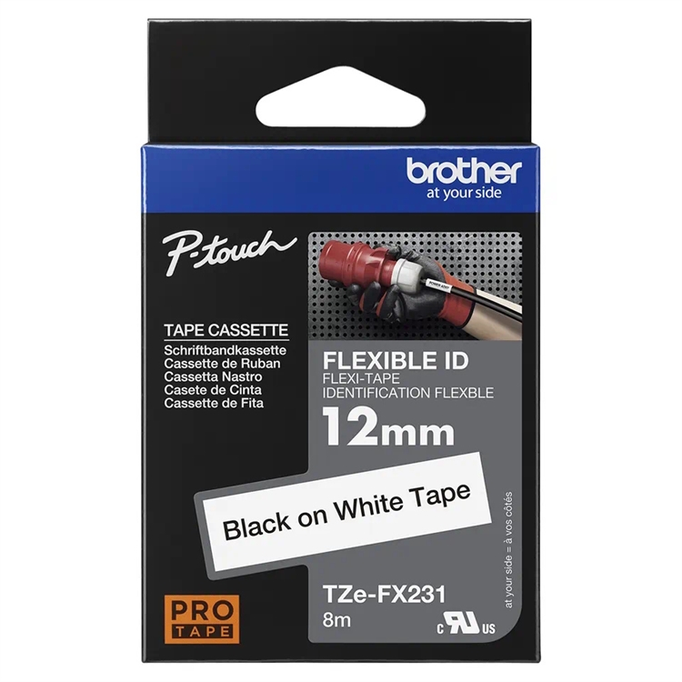P-TOUCH 12MM TZE-FX231 MUSTA/VALK FLEXI - 2