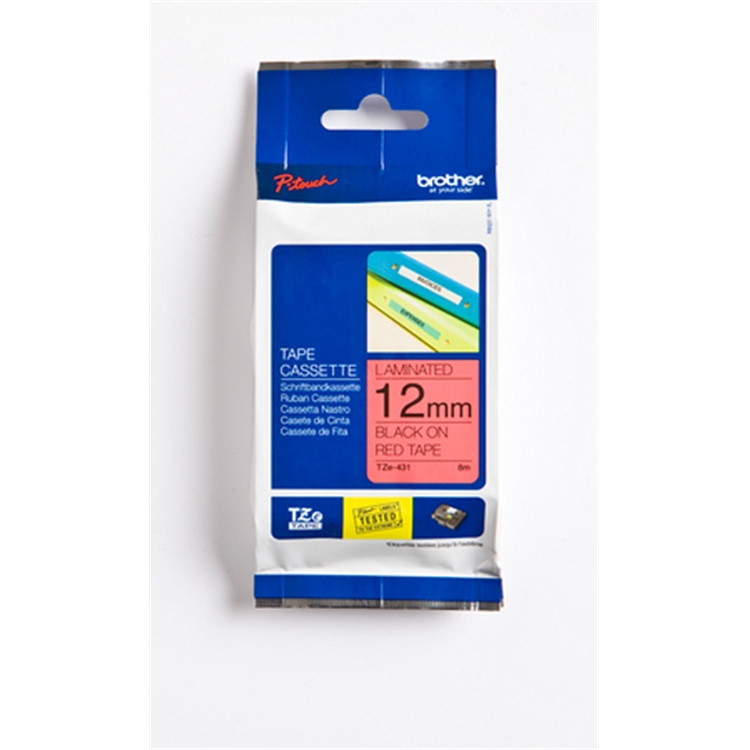 Tarrakasetti Brother TZe431 12mm pun/mus