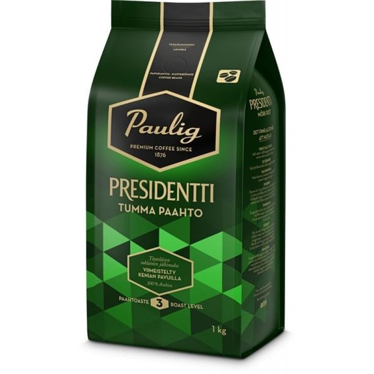 Kahvi Presidentti Tumma Paahto papu 1 kg - 2