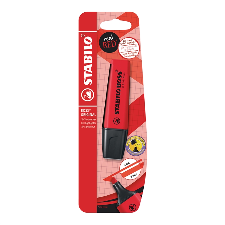 Korostuskynä STABILO BOSS REALRED bliste