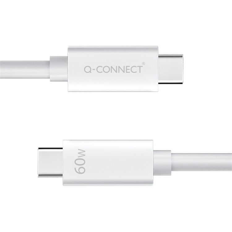 Kaapeli Q-Connect USB-C valkoinen 1m