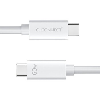 Kaapeli Q-Connect USB-C valkoinen 1m