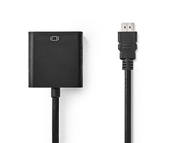NEDIS HDMI/VGA KAAPELI 20CM MUSTA