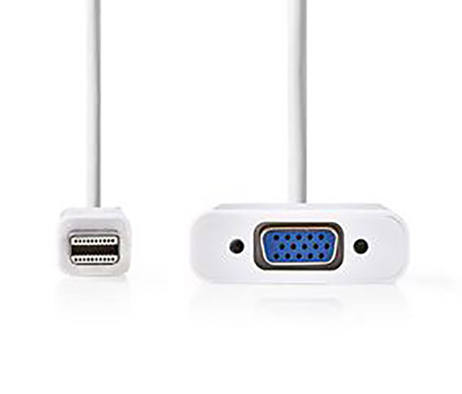 NEDIS MINI DP/VGA ADAPTERI 20CM VALK. (loppuunmyynti)