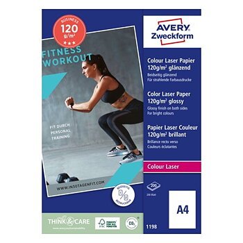 AVERY 1198 COLOUR LASER GLOSS A4 120G