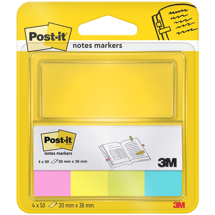 Merkkaaja Post-it 670-4N 20X38mm 4 väriä - 2