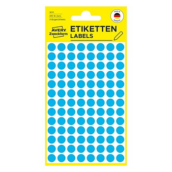 AVERY 3011 8MM PYÖREÄ SININEN TARRA /416