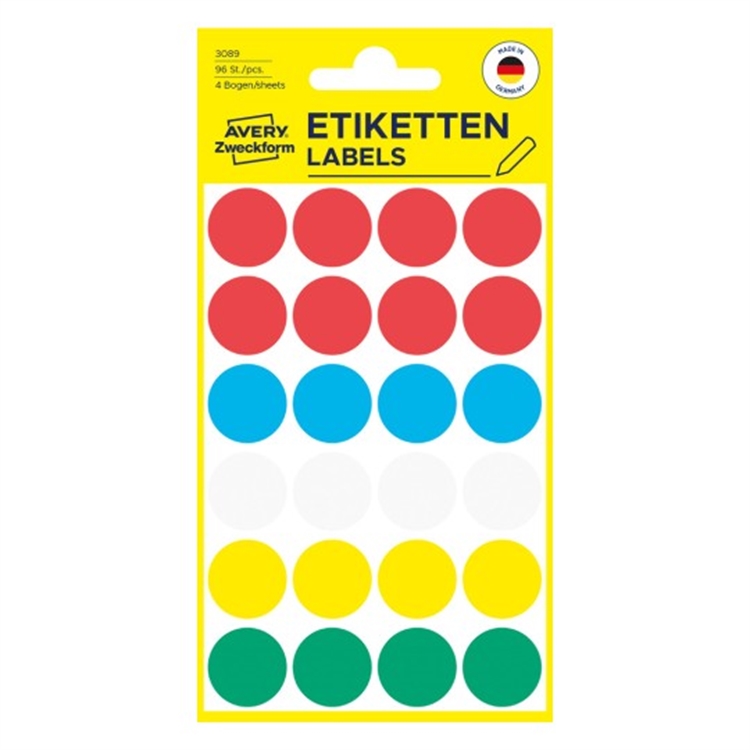 AVERY 3089 18MM PYÖREÄ TARRA VÄRILJ./96 - 2