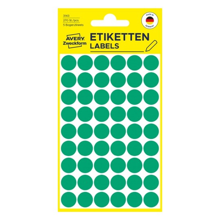 AVERY 3143 12MM PYÖREÄ VIHREÄ TARRA/270