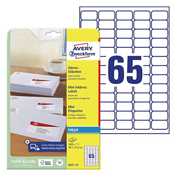 AVERY J8651-25 OSOITETARRA 38,1X21,2MM