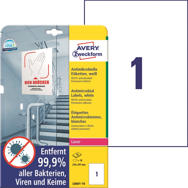 Laser Avery antibaktL8001-10 210x297/10