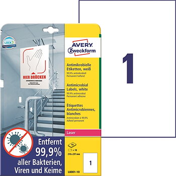 Laser Avery antibaktL8001-10 210x297/10