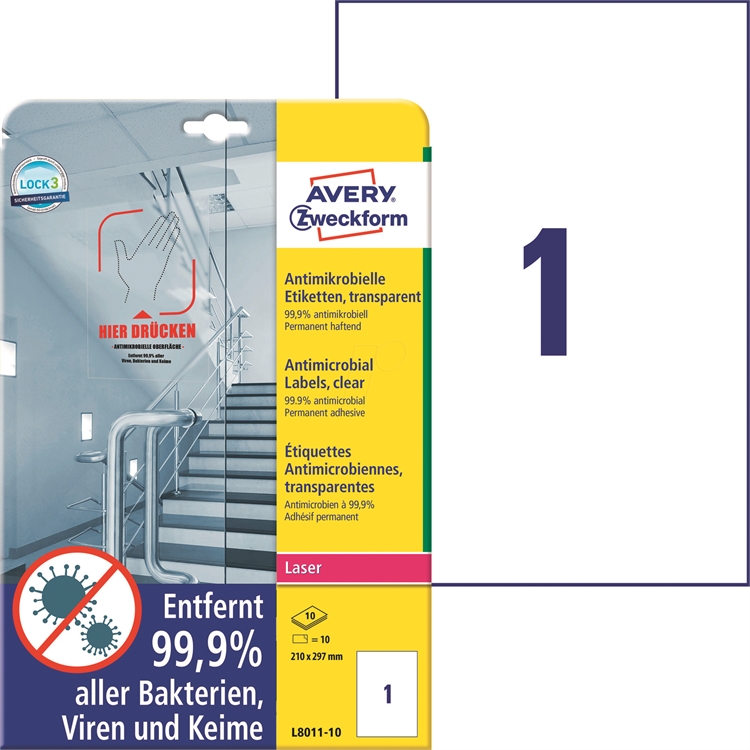 Laser Avery antibaktL8011-10 210x297/10 - 2