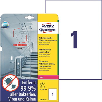 Laser Avery antibaktL8011-10 210x297/10