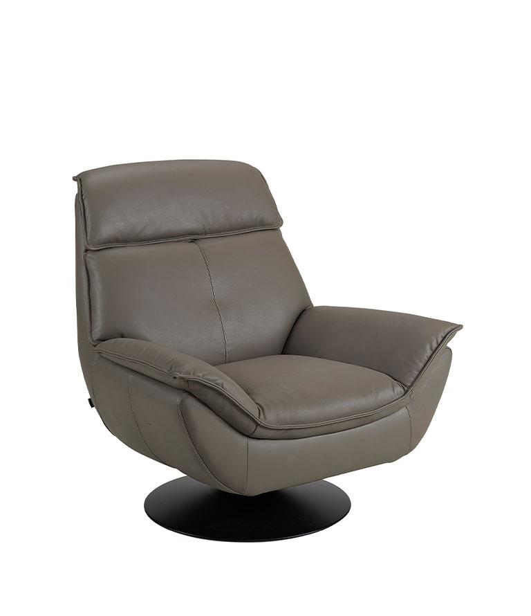 TRIBECA snurrfåtölj i läder