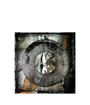 ABSTRACT CIRCLE BROWN painting - 100x100, Aluminium