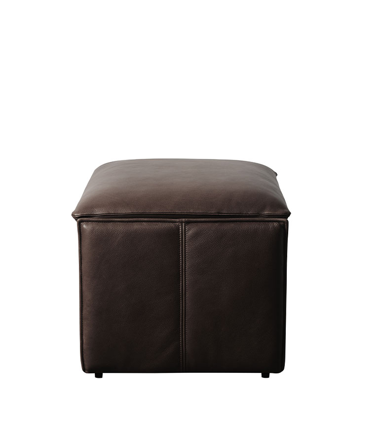 HARLEM footstool in leather - 2