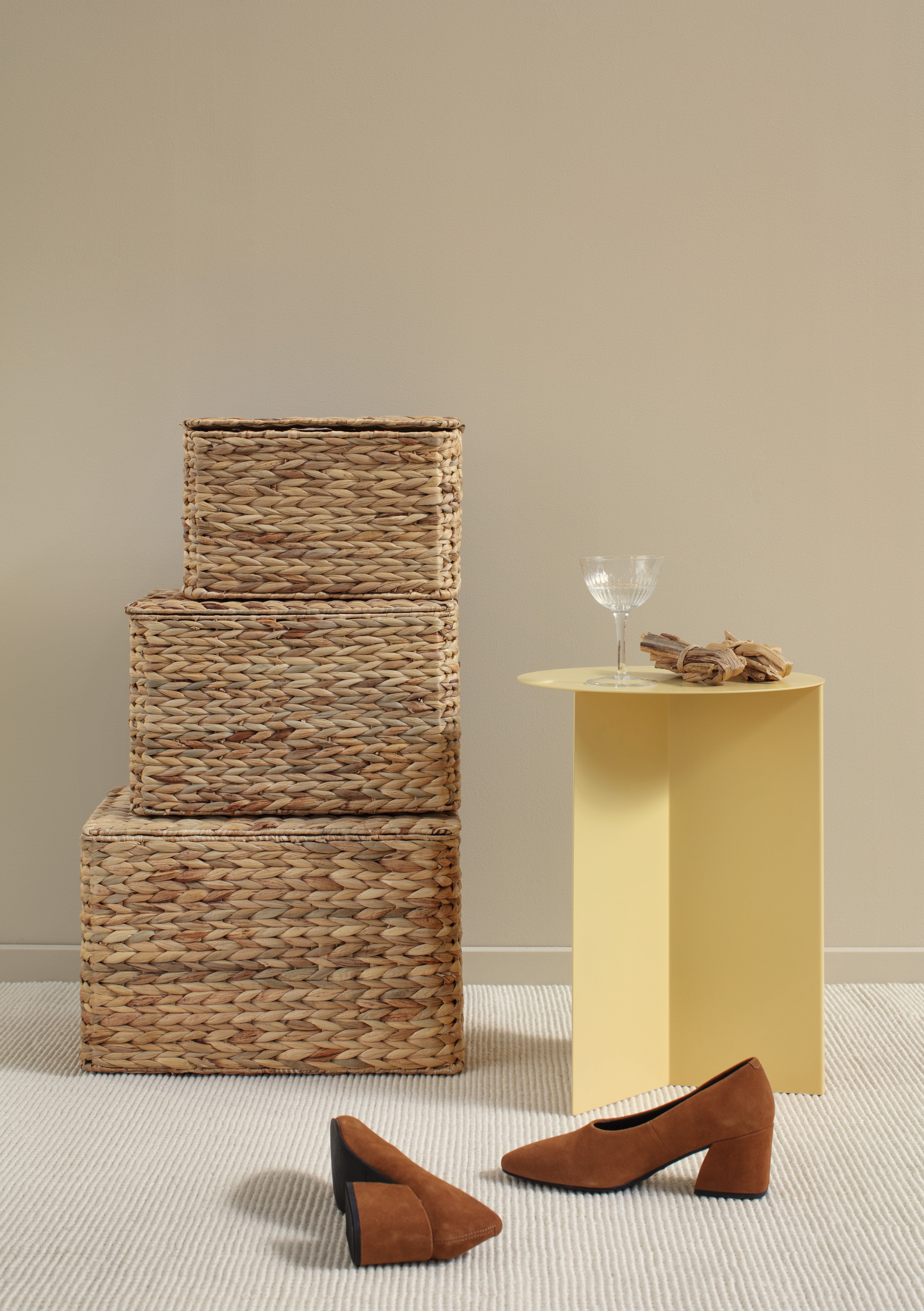 Trunk w.lid Lily natural S/4 - 3