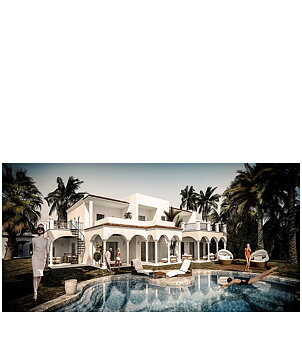 AFTERNOON IN PALM BEACH Photo painting - 200x100, Plexiglas