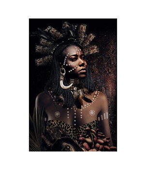 AFRICAN TRIBE WOMAN photo painting - 80x120, Plexiglas