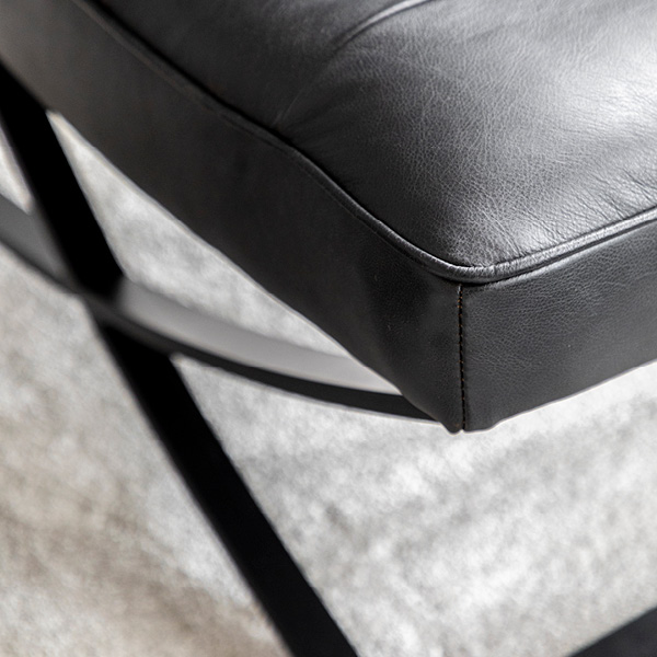 BRODY footstool in leather - 4