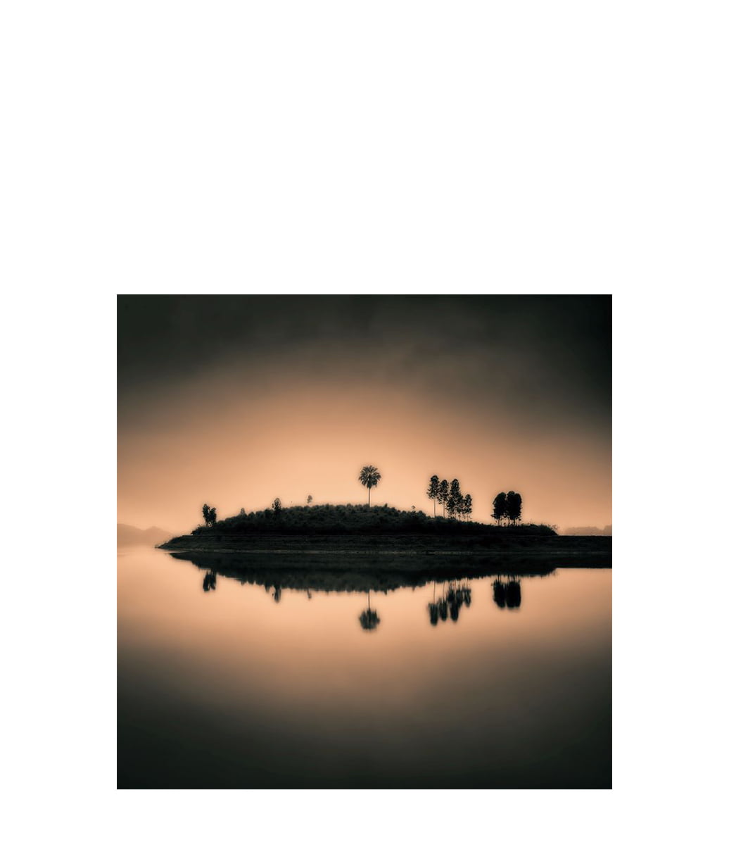 SUNSET ISLAND fototavla - 120x120, Plexiglas