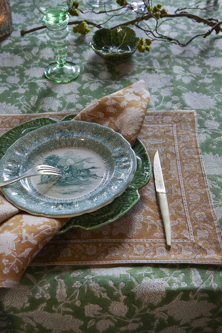 Chamois Linen cloth Indian Rose Green - 4