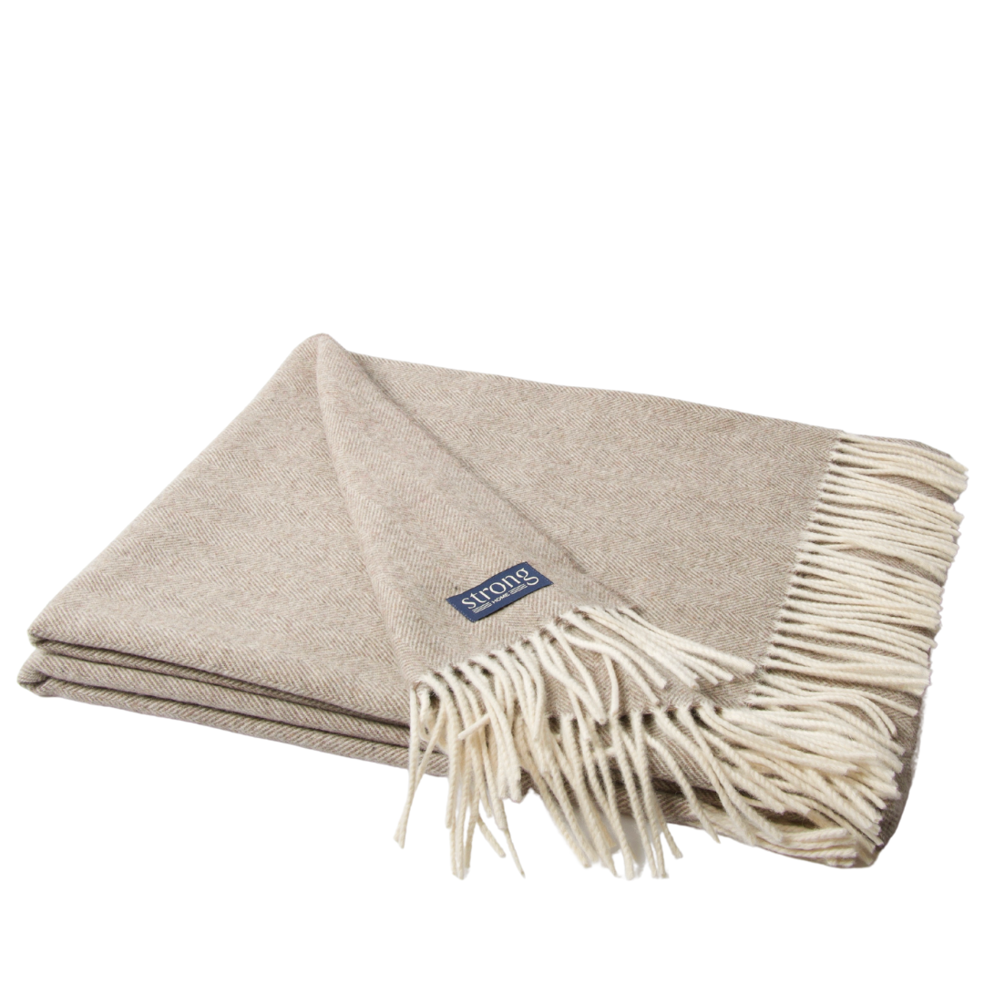 Fine Herringbone Throw - Sand Melange - 2