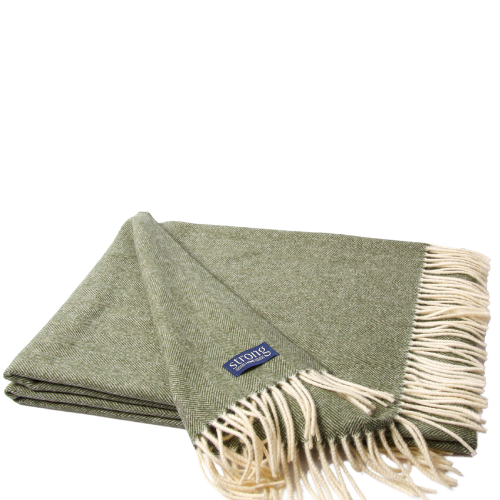 Fine Herringbone Pläd - Green Melange - 2