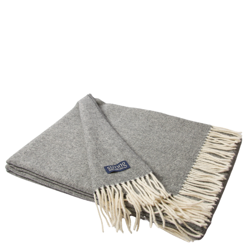 Fine Herringbone Throw - Grey Melange - 2