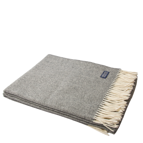 Fine Herringbone Pläd - Grey Melange