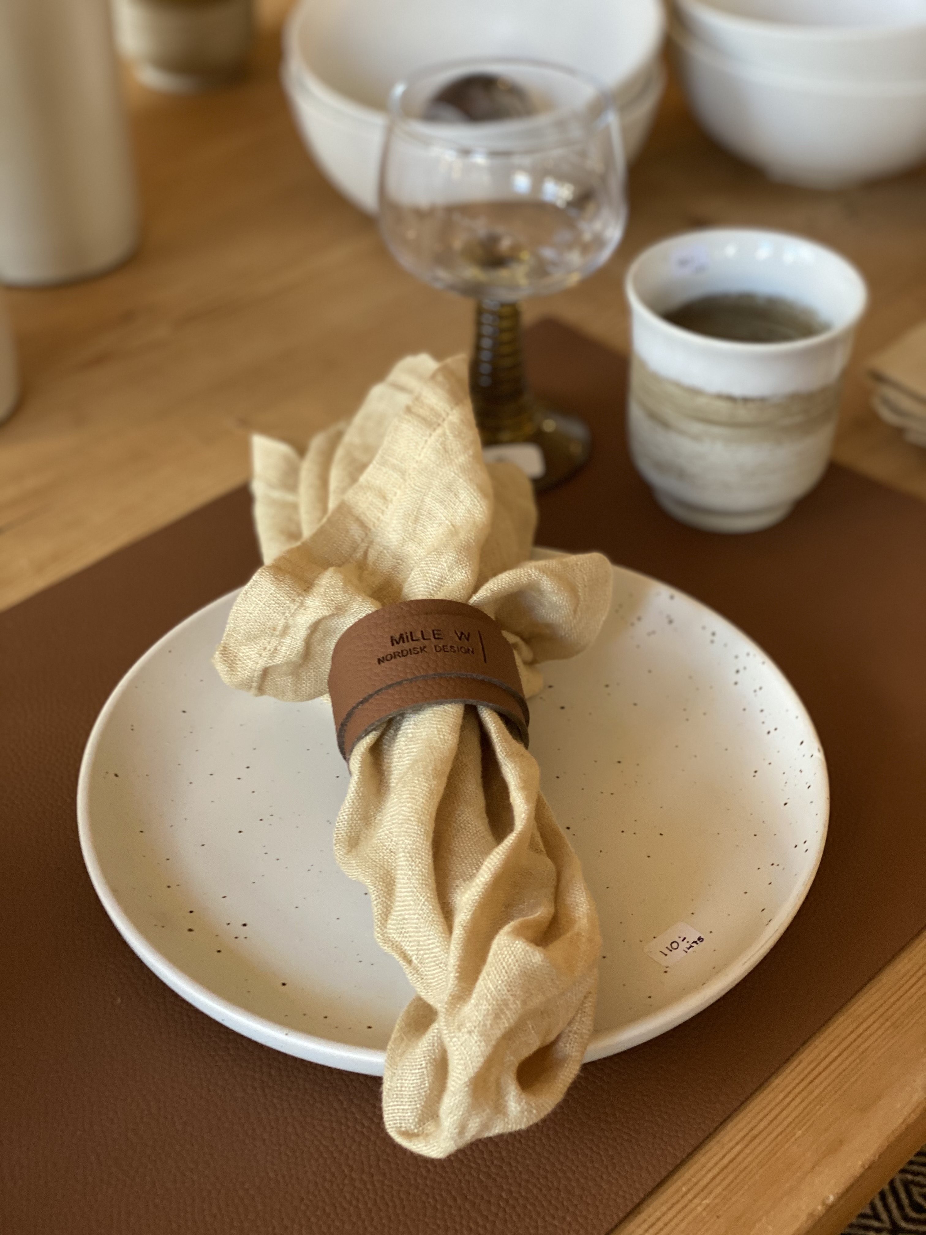 Mille W Napkin rings, Cognac - 2