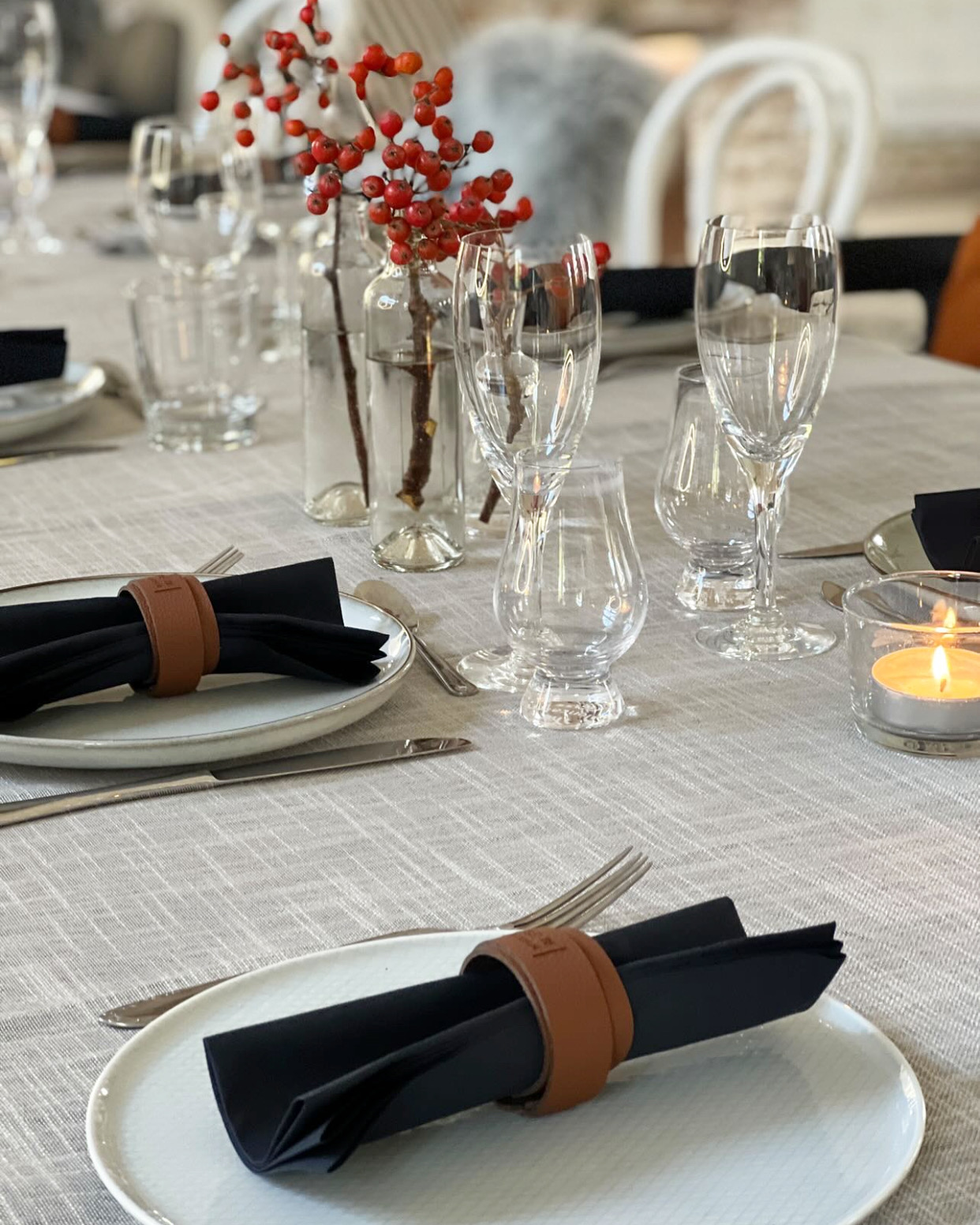 Mille W Napkin rings, Cognac - 4