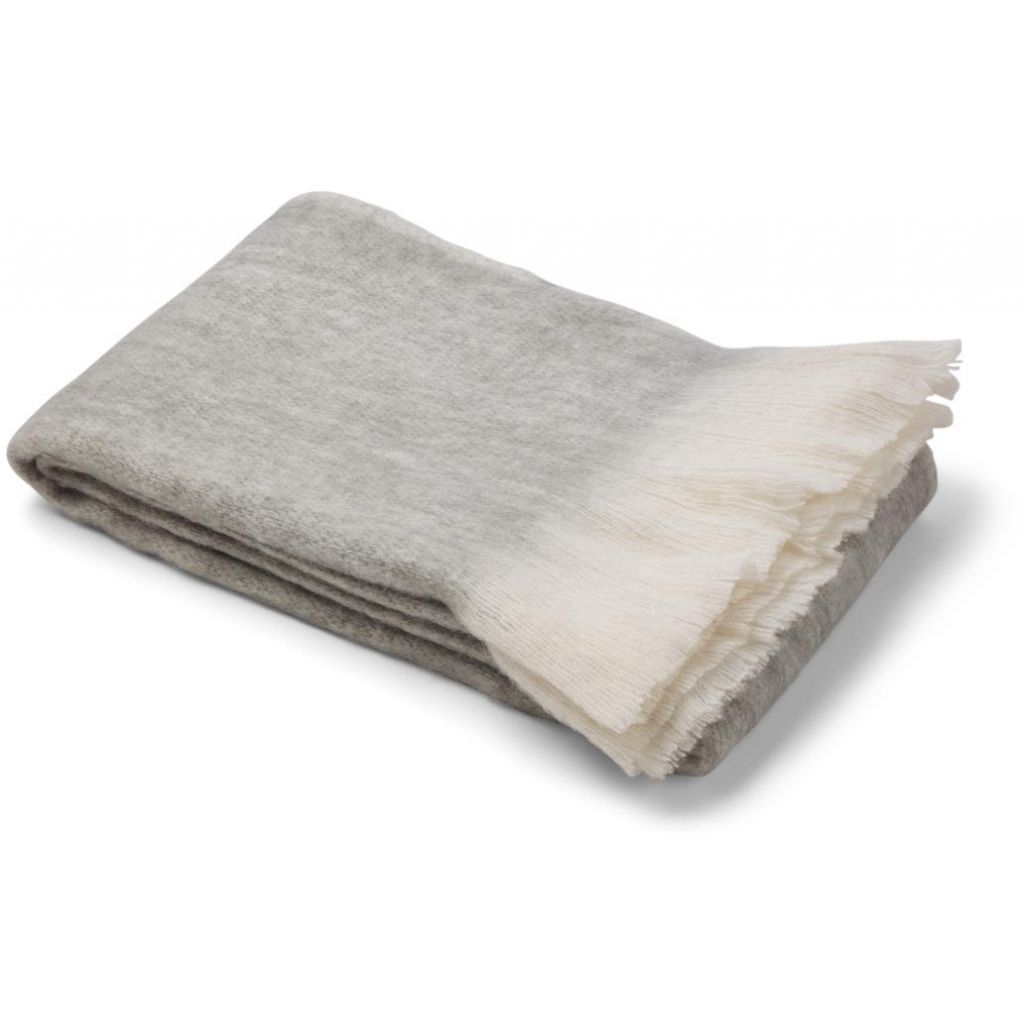 Throw of mohair mix - Light grey