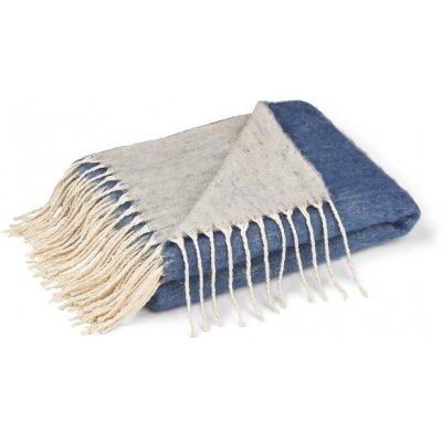 Double Face Throw av mohair wool - Blue/Grey