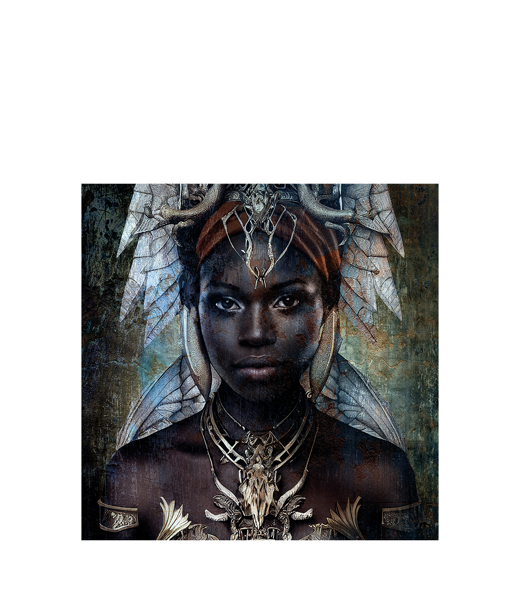 THE GIRL FROM NUBA fototavla - 100x100, Aluminium
