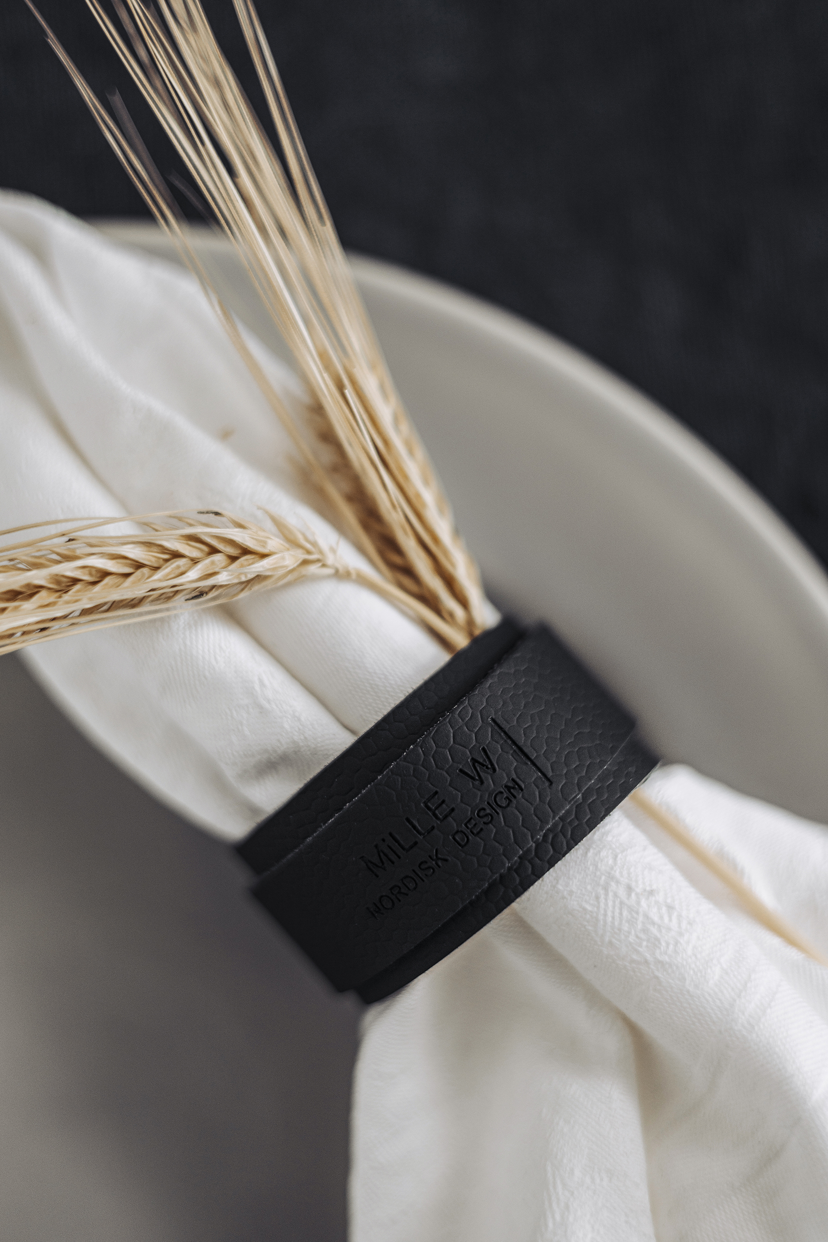 Mille W Napkin rings, Black - 3