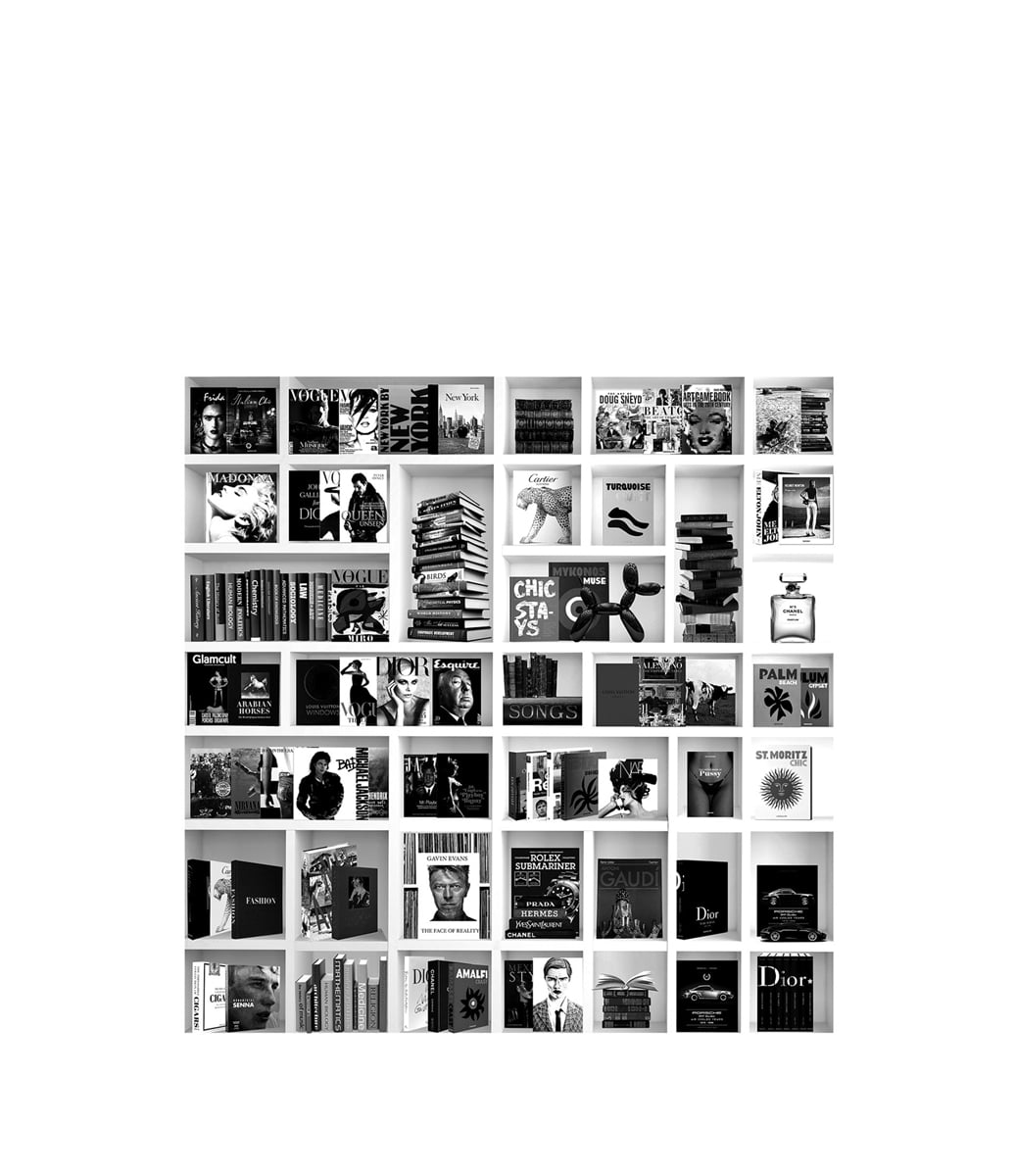 BOOK CASE FASHION WHITE Fototavla - 100x100, Plexiglas