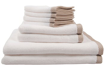 Aveiro Towels White/Brown - 2