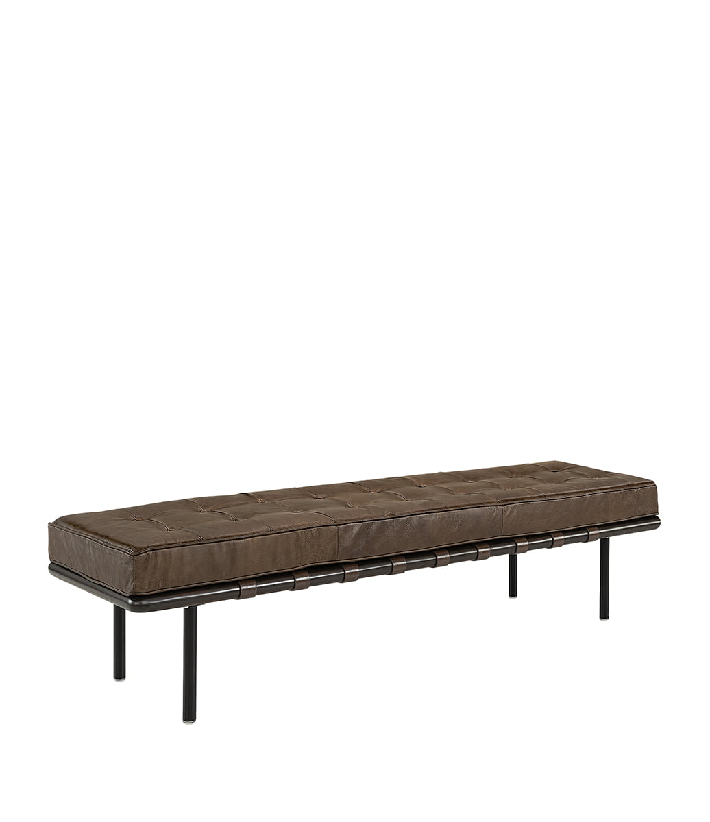 PRINCETOWN bänk i läder - 163 cm