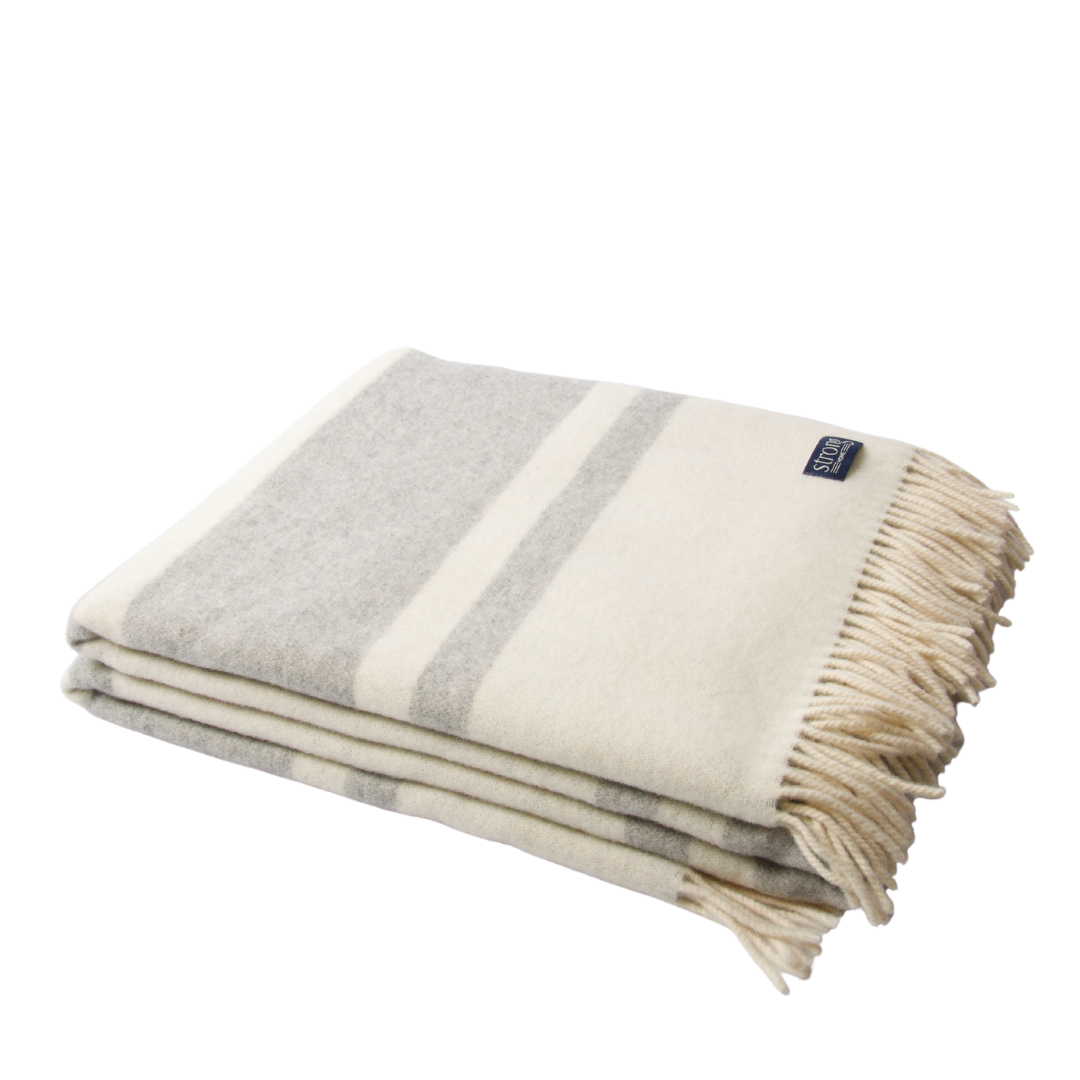 Stripe Twin Color Pläd - Grey Melange